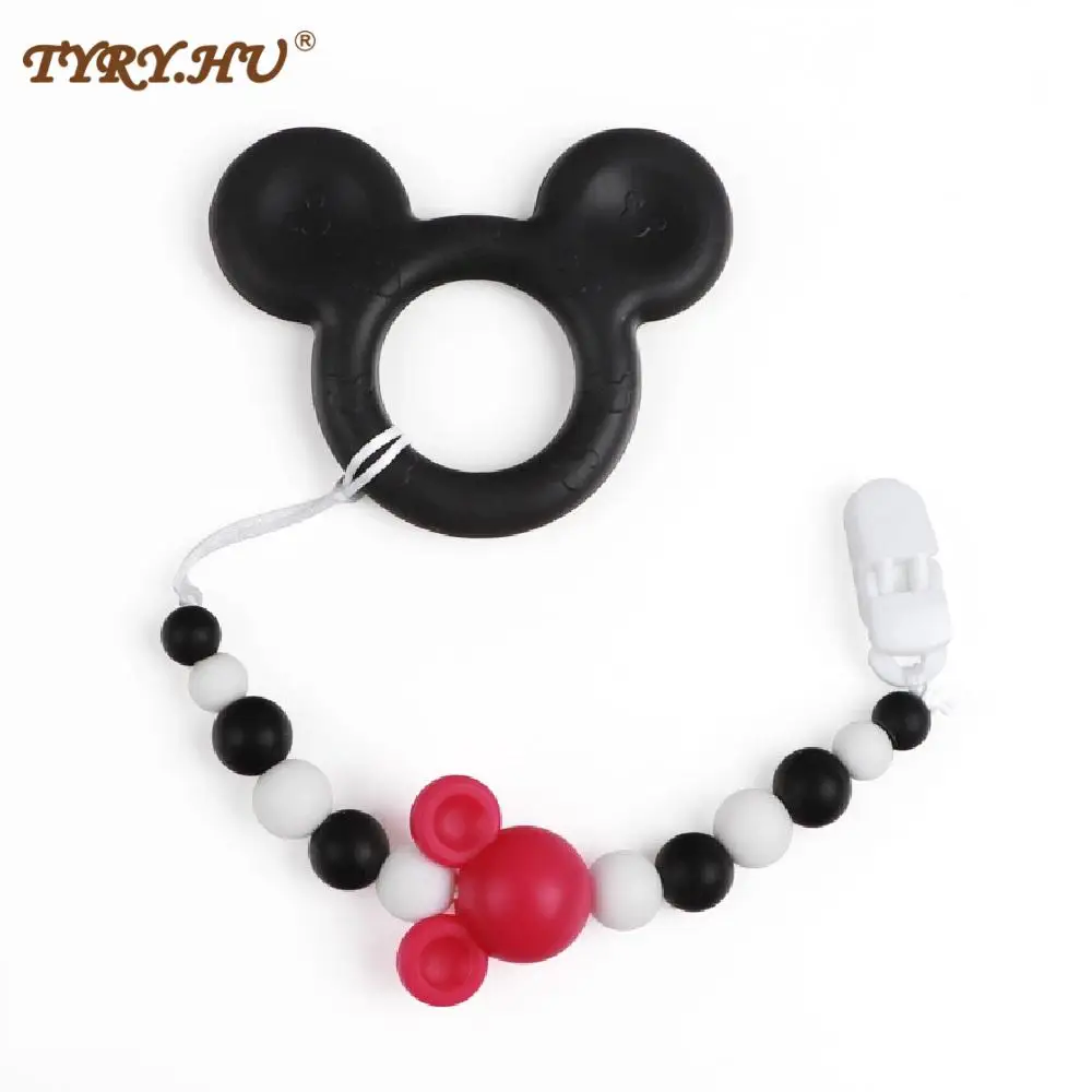 TYRY.HU Детские Силиконовые цепочки для соски с Микки Маусом безопасная детская