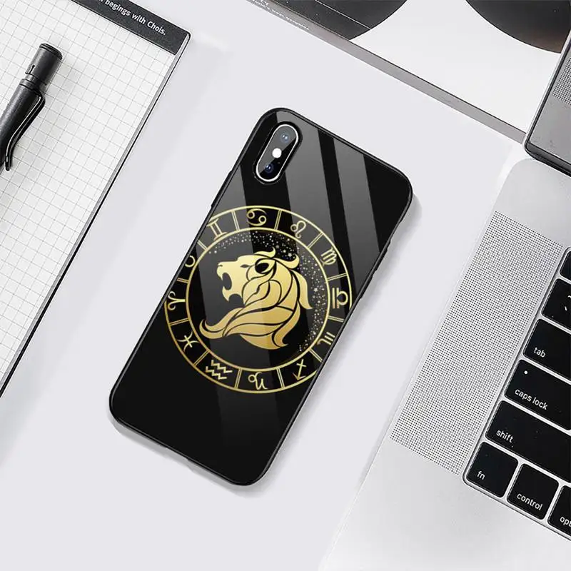 

Zodiac Signs Phone Case Tempered glass For iphone 6 6S 7 8 plus X XS XR 11 12 mini PRO MAX