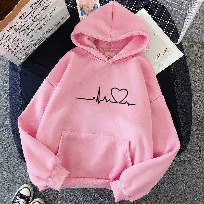 

Women Hoodie Casual Loose Oversized Sweatshirts Warm Lovely Style Pullover Tops Ladies Streetwear