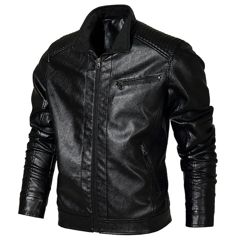 

Nice Hot Winter Jackets Men VogueOutwear Coat Windbreaker PU Motorcycle Leather Jackets Male Coat Euro Size XXL Fashion