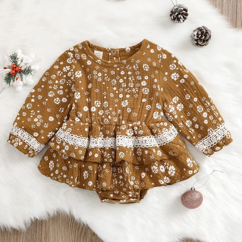 

Осенне-зимнее Новое Стильное милое Хлопковое платье для маленьких девочек в европейском и американском стиле платье с длинным рукавом и пр...