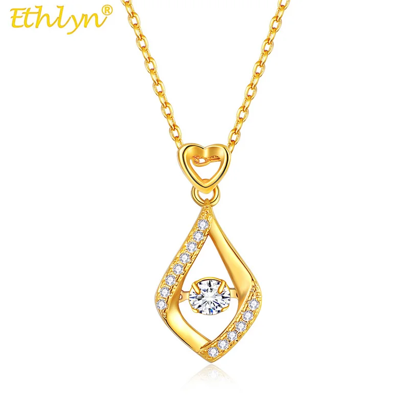 Ювелирные изделия Ethlyn на День святого Валентина ожерелья золотого цвета с