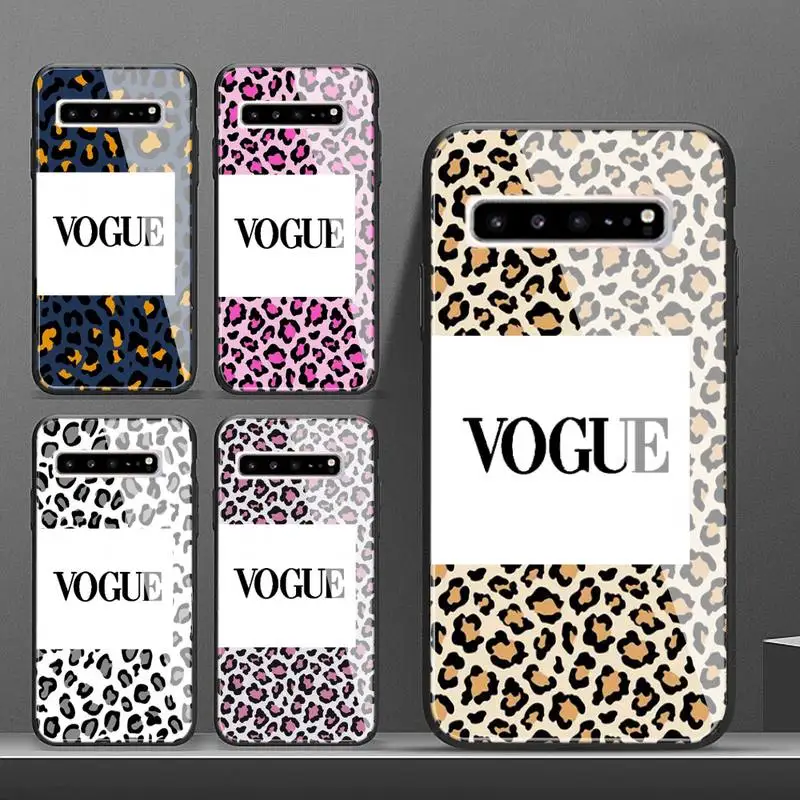 

Fashion Magazine VOGUE Phone Case Glass For Samsung Galaxy S20 Ultra S10 S9 S8 S7 Plus Edge S10 E Lite Note Pro Cover