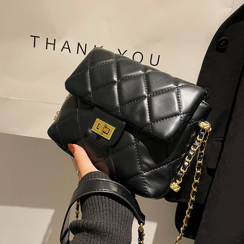 

Women's Leather Shoulder Bag 2021 Winter Brand Bag New Style All-match Messenger Bag Texture Single Shoulder Small Square Bag