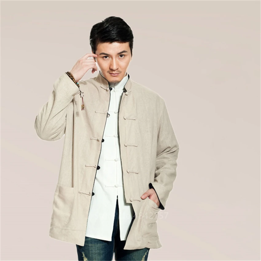 Костюм Тан из хлопка и льна винтажная Двусторонняя одежда топ традиционная