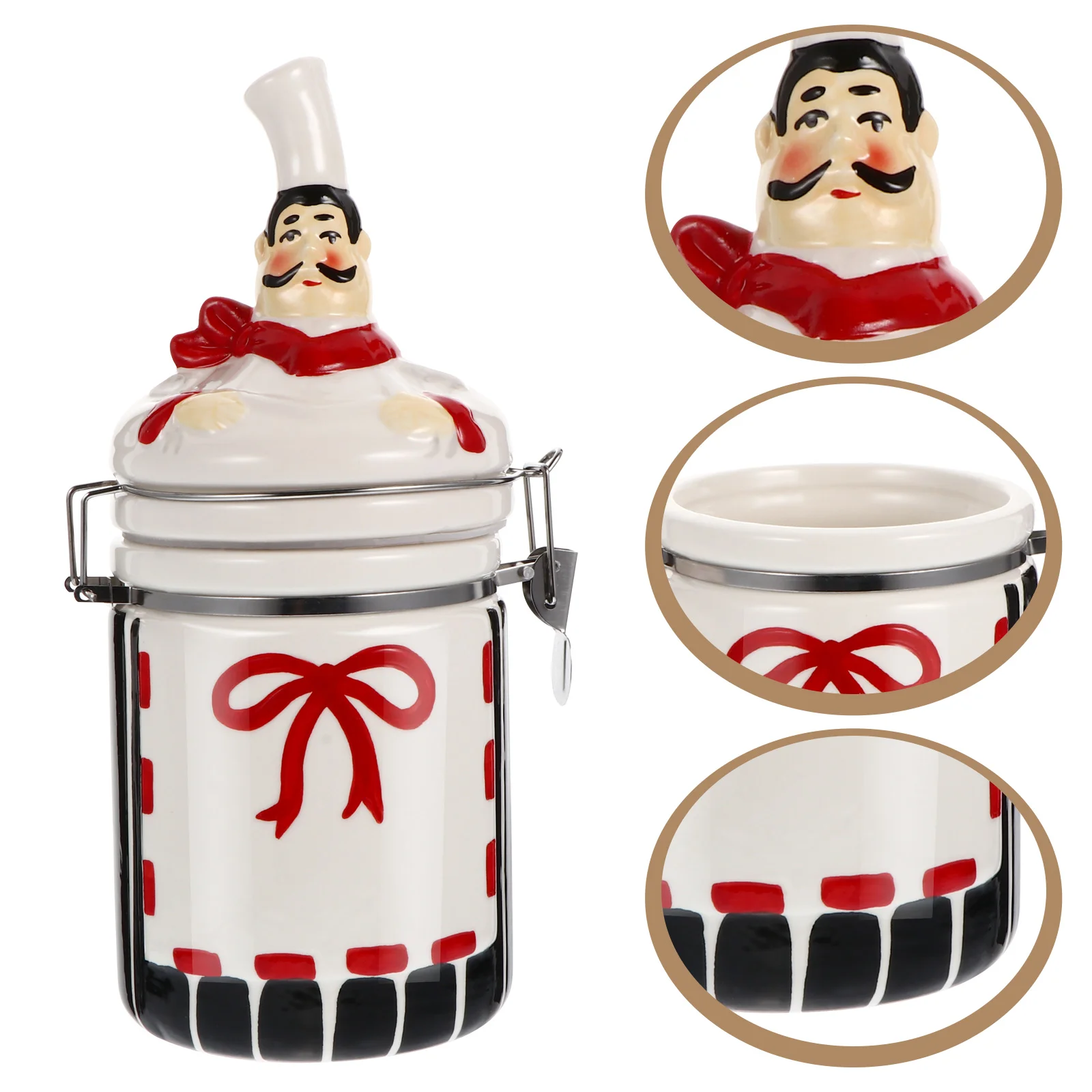

Creative Airtight Canister Ceramic Snack Storage Jar Food Storage Container