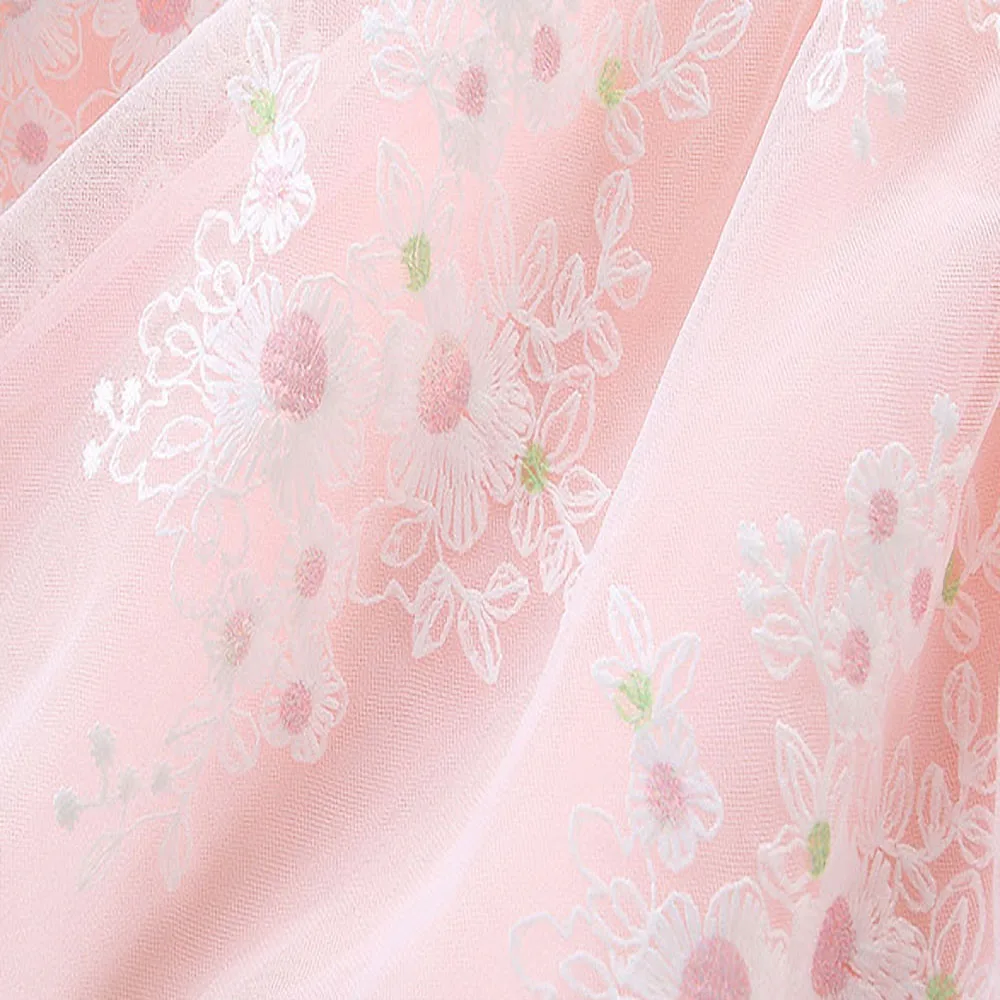 

Spring Children's Two-Piece Dress Baby Cotton Long-Sleeved Embroidered Lace Skirt Girl Princess Dress