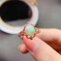 vintage 925 silver opal ring for party 7mm 9mm natural opal silver ring sterling silver opal jewelry pure silver ring