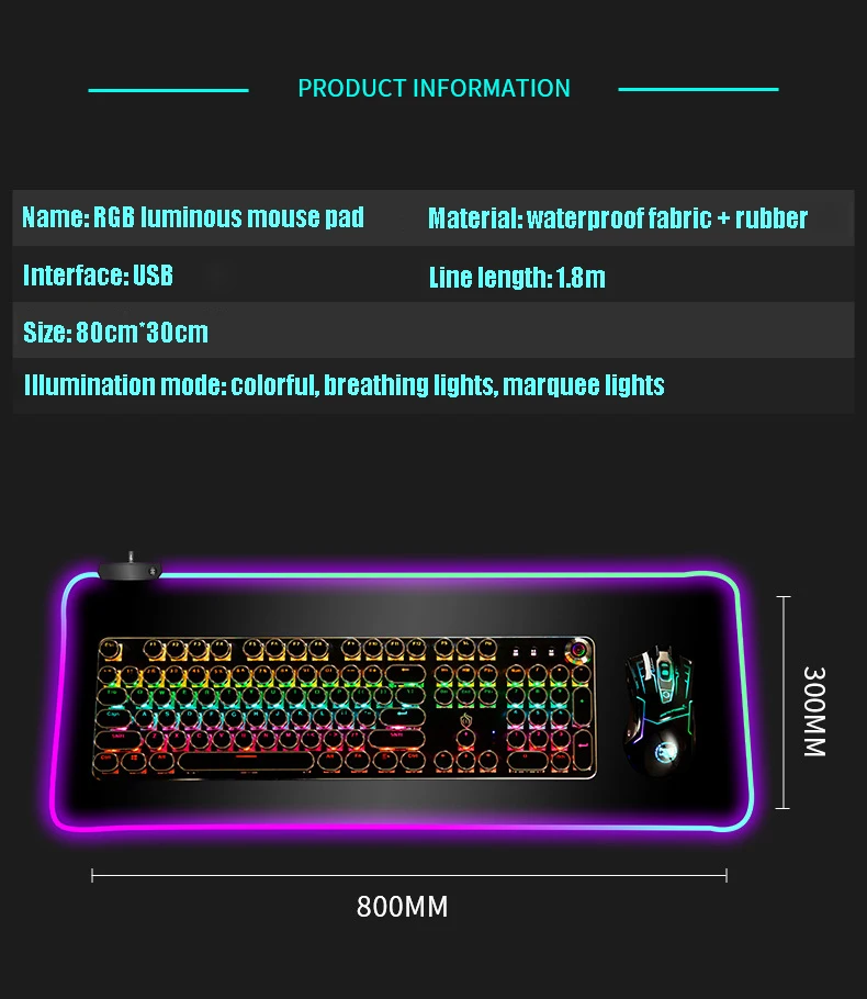 Luminous mouse pad large thickened with lock edge Symphony computer desk game | Компьютеры и офис