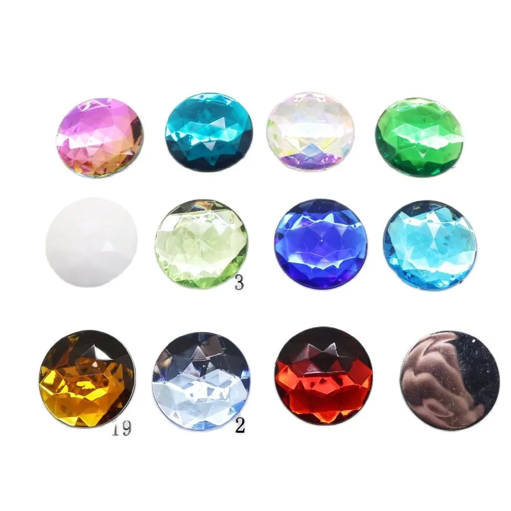 10 шт./лот 30 мм кнопки со стразами красочные акриловые пуговицы украшение с
