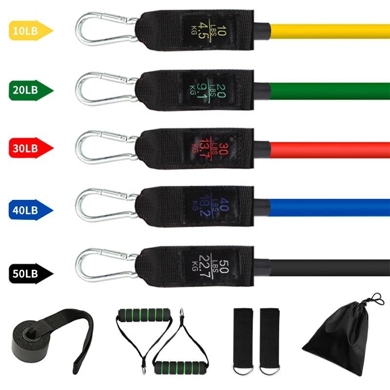 11 шт./компл. резинки для фитнеса эластичные ленты Длинные тянущиеся
