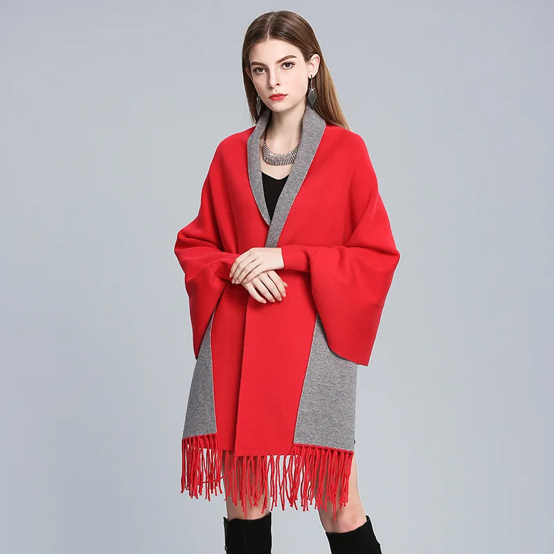 Bufanda длинные зимние шарфы шаль толстый теплый женский шарф накидка с рукавами