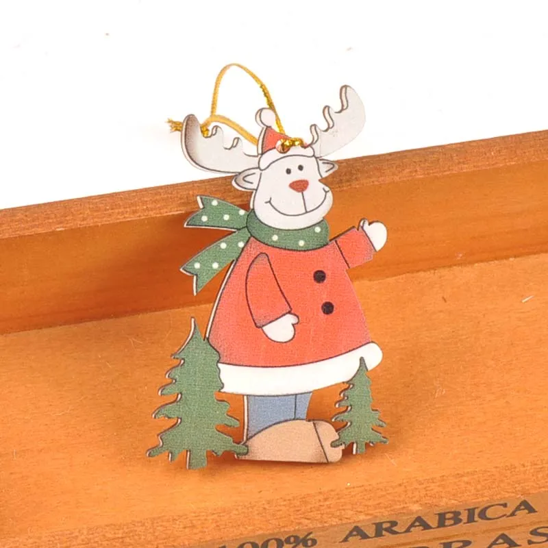 Новогодние Деревянные Подвески в виде звезд Рождественская елка украшение для