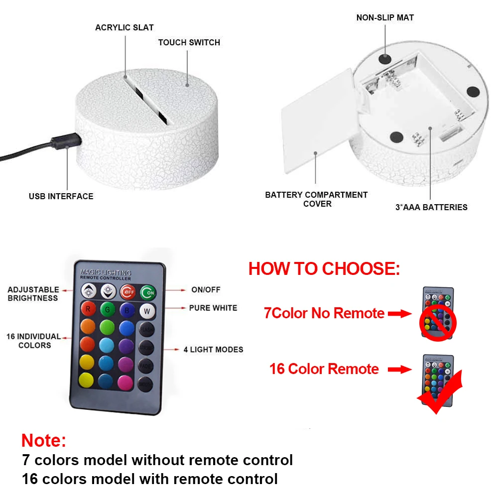 

3D LED Night Light Lamp Dinosaur Series 16Color 3D Night light Remote Control Table Lamps Toys Gift For kid Home Decoration D23