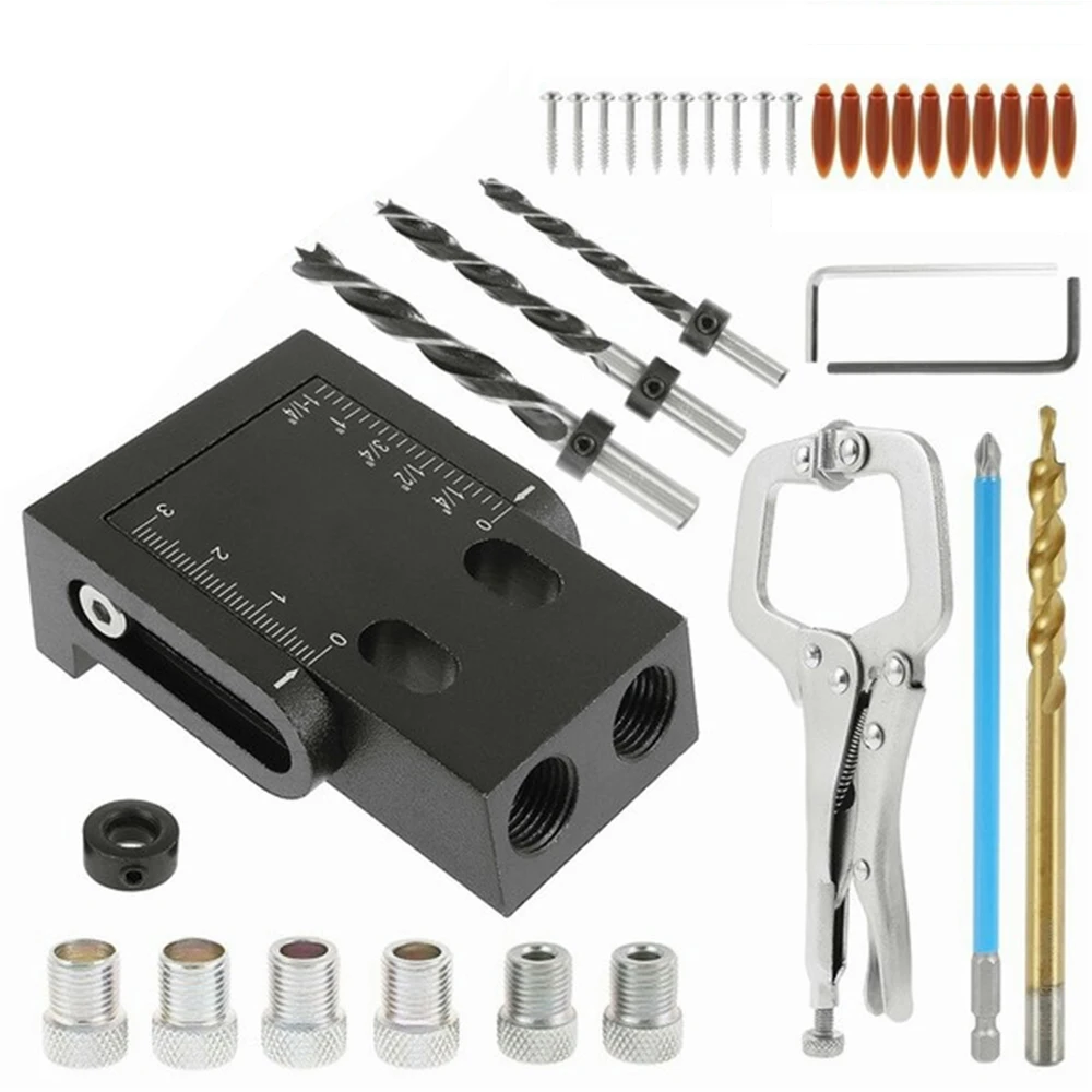 

8/15/39pcs Woodworking Oblique Hole Locator Set 15 Degrees Angle Drill Guide Jig Kit Hole Puncher DIY Carpentry Tools wholesale
