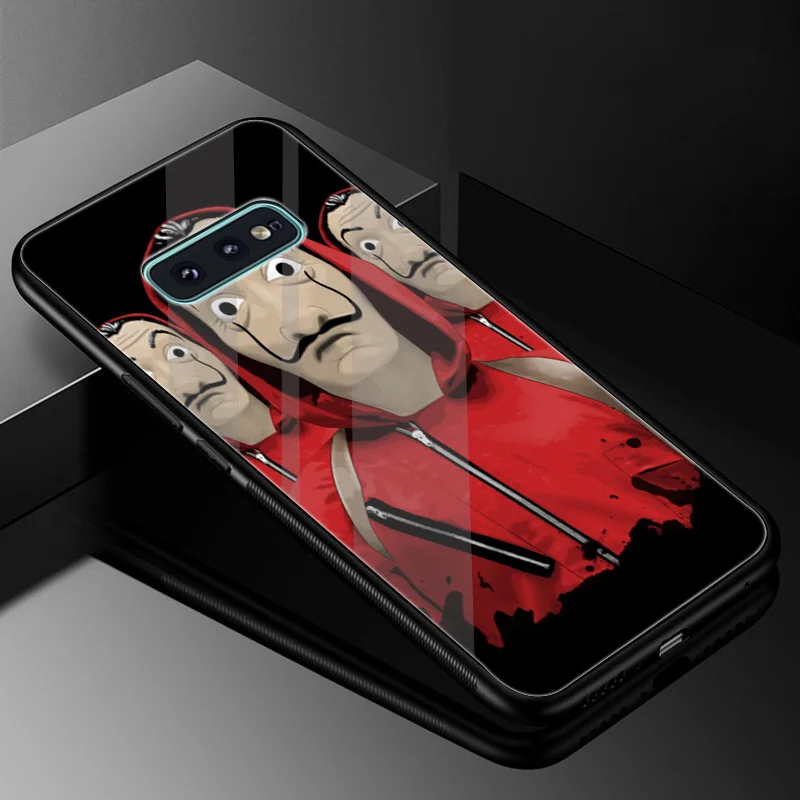 La Casa De Papel Tempered Glass Case Mirror For Samsung Galaxy A10 A20 A30 A40 A50 A60 A70 S7 Edge S8 S9 Plus Note 8 9 S10 Cover |