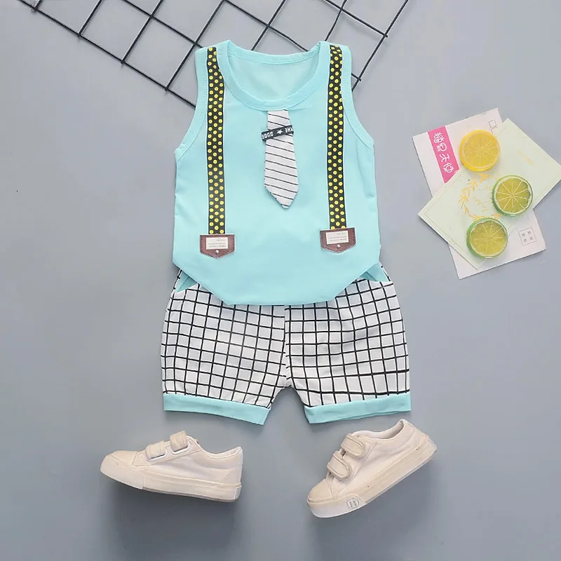 Летняя детская повседневная одежда костюм для маленьких мальчиков и девочек