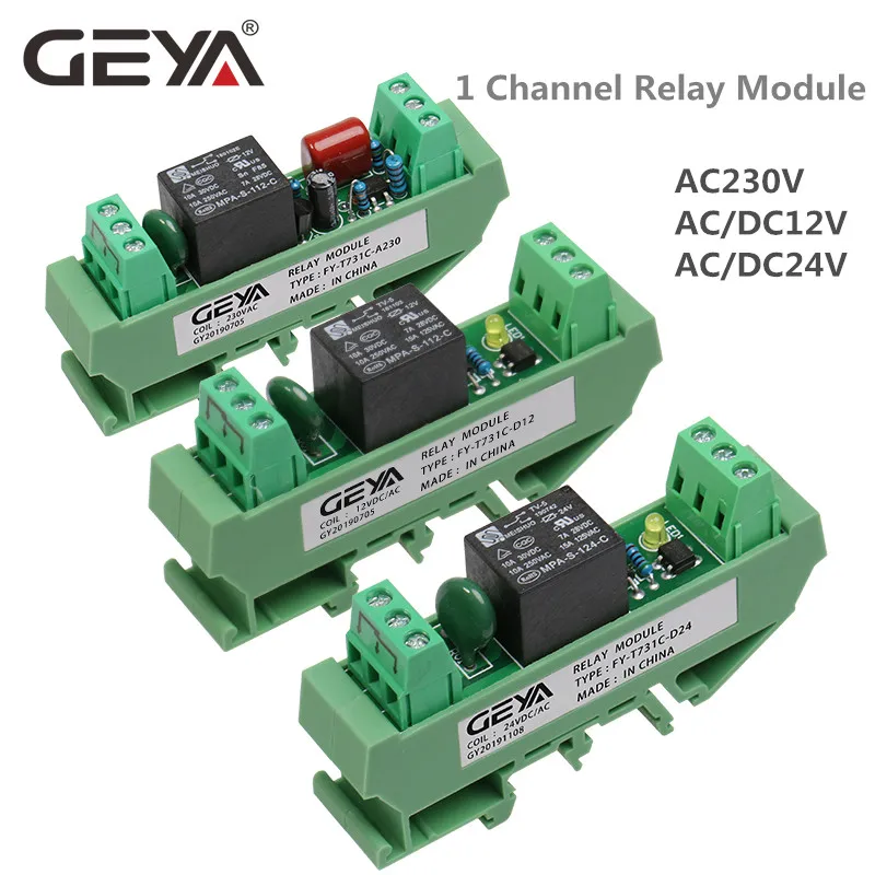 

Free Shipping GEYA 1 Way Relay Module 12V 24V 230V NPN PNP Interface Solid State Relay Modules