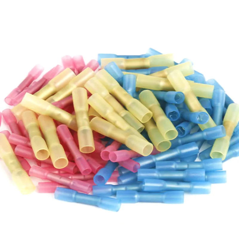 

100pcs 3 Sizes Heat Shrink Butt Connectors Waterproof Electrical Wire Splice Cable Crimp Terminals AWG 22-10 Kit