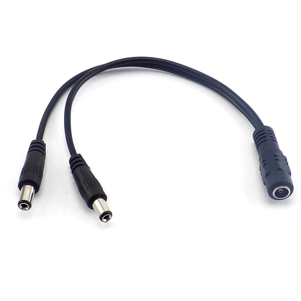 100pcs DC 12V 1 Female to 2 Male Splitter Plug Cable connector for cctv Power Supply adapter Camera 5.5mm*2.1 led light L19 |