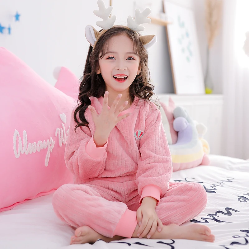 Пижамный комплект для девочек зимняя повседневная детская пижама с героями
