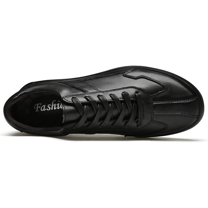 Harga Sneakers Modis Pria Musim Gugur 2021 Sneakers Renda Pria Kulit Asli Hitam Sepatu Pria Fashion Remaja Top Rendah Sepatu Flat Pria Bermerek