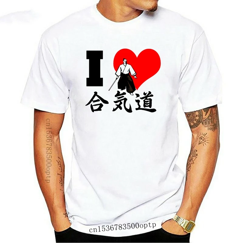 

T-Shirts 2019 New Brand Clothes Slim Fit Printing Men Tee Shirt I Love Aikido Japan Martial Artser Funny Graphic Shirts