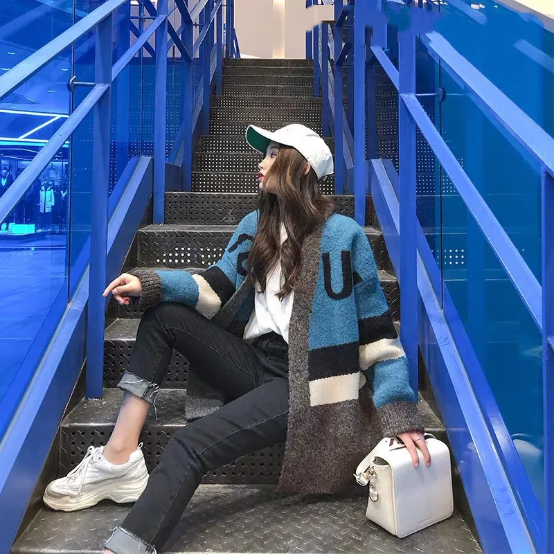 Женская куртка-свитер ATKULLQZ осенне-зимний свободный свитер от ветра в Корейском