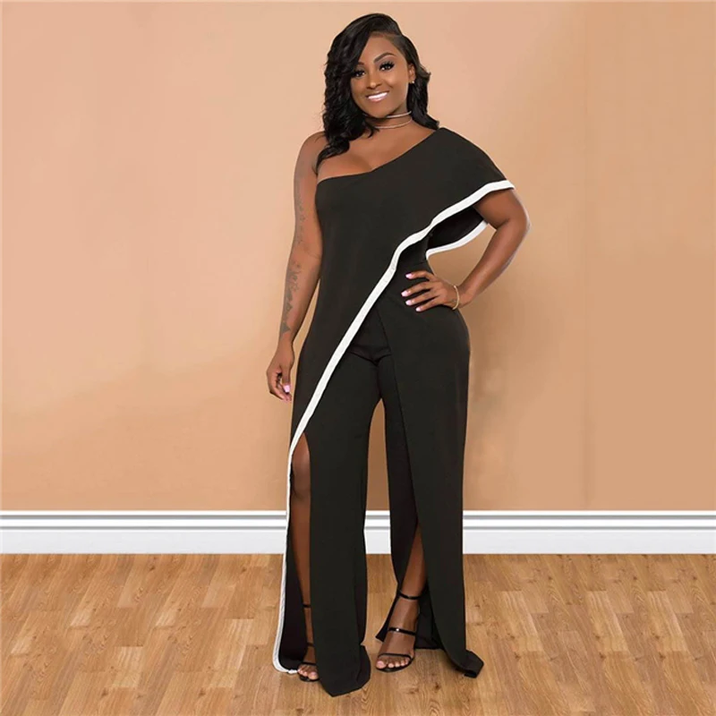 Элегантный женский комбинезон на одно плечо модный вечерний Свободный с