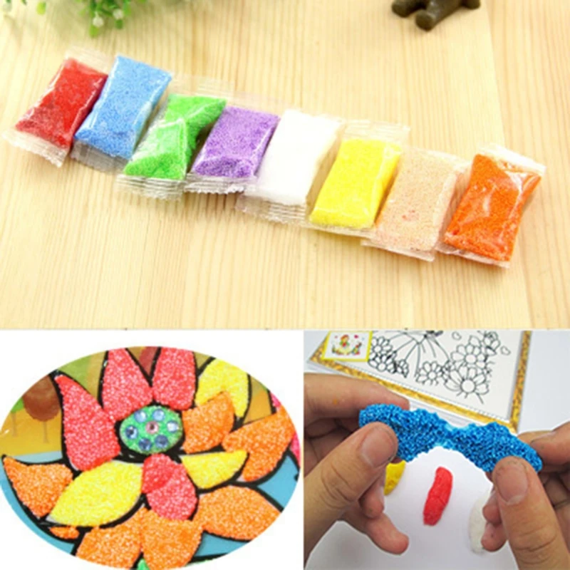 

New 8pcs 5g Snow Mud Fluffy Floam Slime DIY Puzzle Bead Slime Toy Light Clay Y4UD