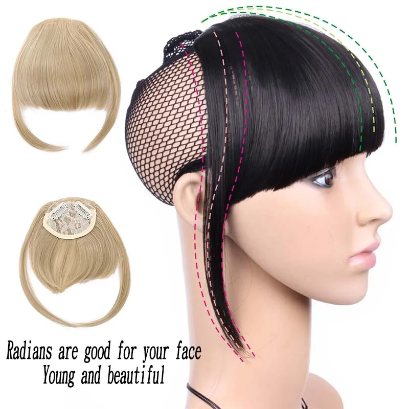 XUANGUANG короткая и аккуратная челка накладная бахрома клипса для взрослых женщин