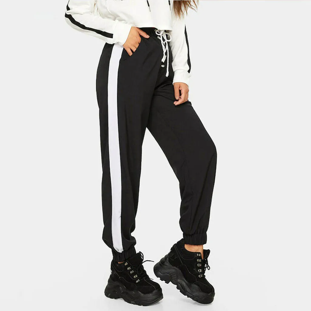 

Fashion Womens pants 2019 New streetwear Pocket Sports Bandage High Waist Casual Beam Foot Trousers joggers Sport Pants 7.25