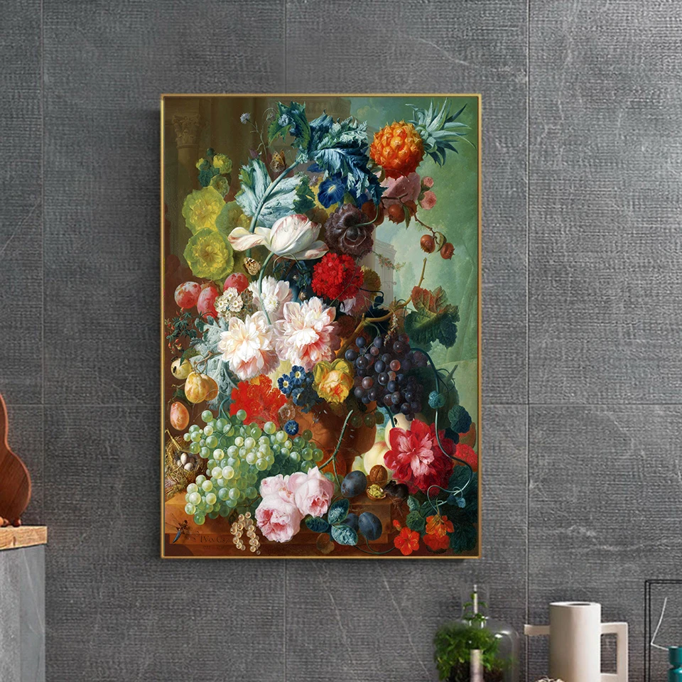 60x80 см Большой размер цветок фрукты известная картина маслом на Cancas стеновое