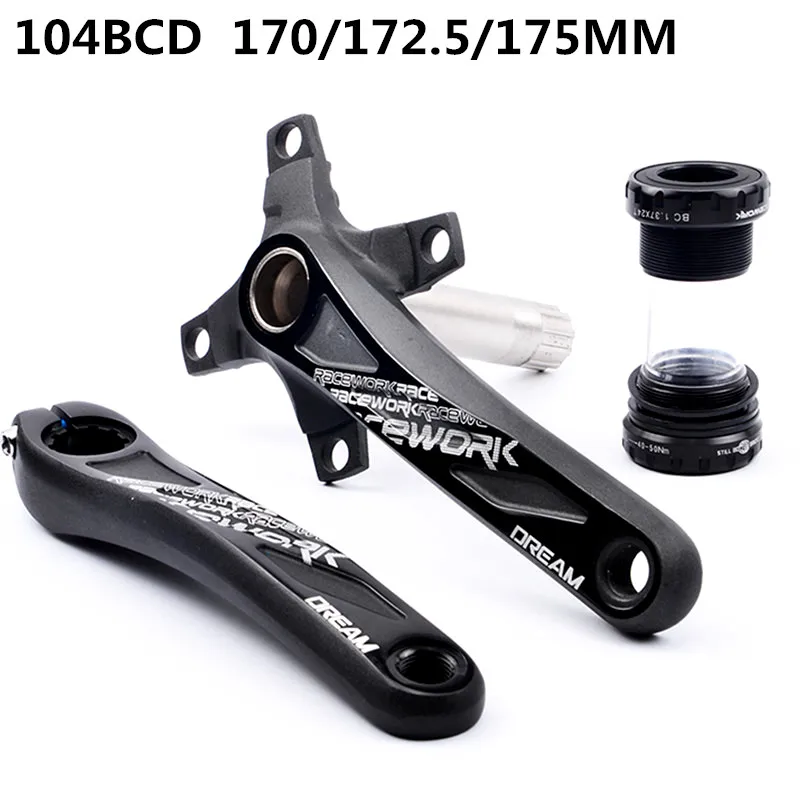

104BCD MTB Bike Crankset Aluminum Alloy With Bottom Bicycle Crankset MTB Crank Bike Accessories 170mm 172.5mm 175mm
