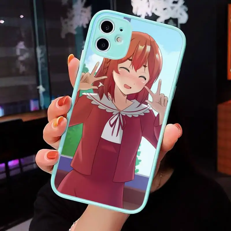 

Kanojo Okarishimasu Phone Case For iPhone 12 11 Mini Pro XR XS Max 7 8 Plus X Matte transparent blue Back Cover