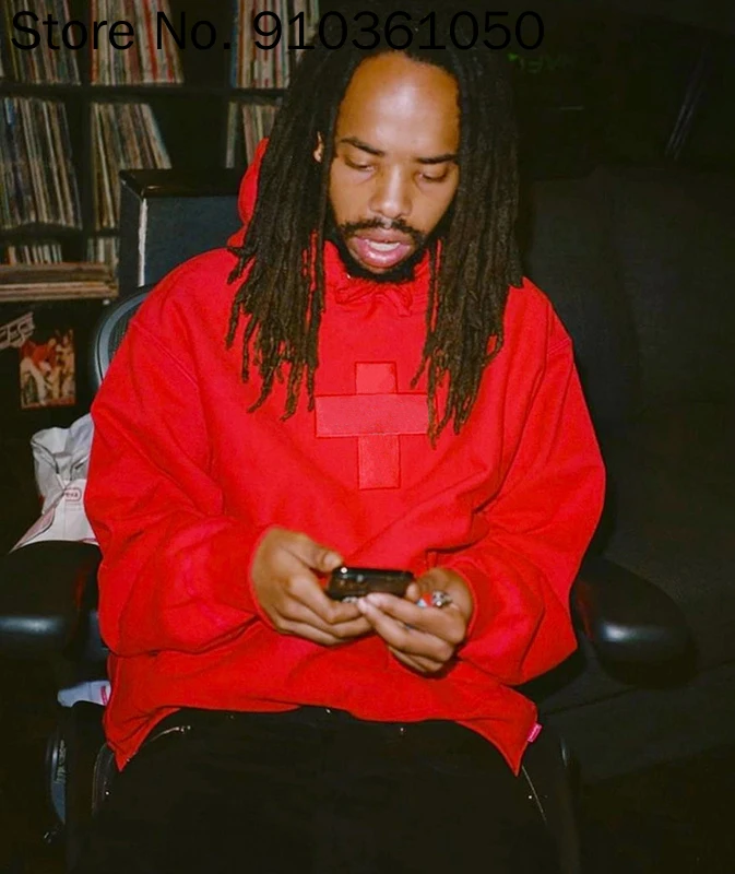 

Cross Box Bogo Embroidery Women Men Hooded Sweatshirt Hoodies Hiphop Oversized Men Cotton Hoodie Pullover