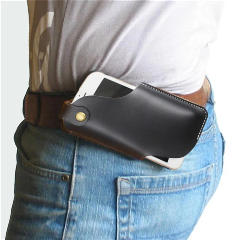 

Men PU Leather Waist Bag Waist Belt Funny Pack Belt Bag Fashion High Quality Male Chain Waist Bag For Phone Pouch