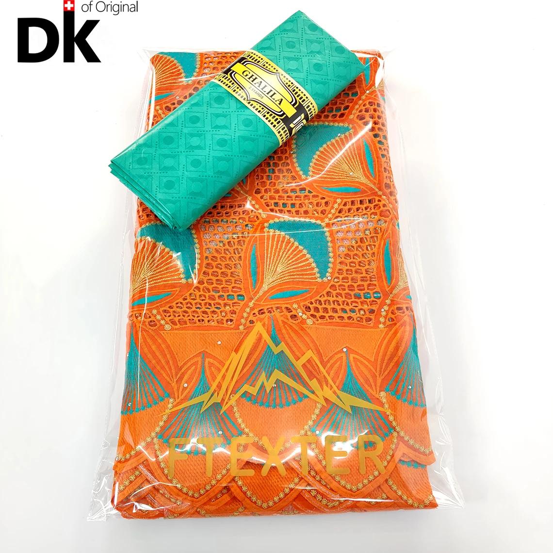 

2.5+2.5 Yards DIY Laces With Bazin Riche Fabric Guinea Basin Sewing Swiss Voile In Switzerland Senegal African Wedding Material