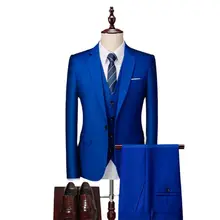 Veste Blazer et pantalon pour homme, costume 3 pièces, couleur unie, veste de grande taille, vêtements de travail pour Interview de carrière/fête de mariage, ensemble de vêtements pour meilleur homme  (2)