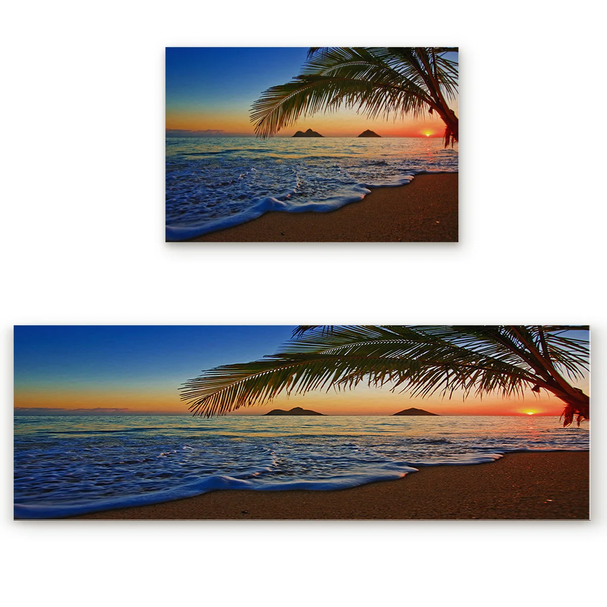 Коврик для кухни с кокосовым деревом и закатом прикроватный напольный мат