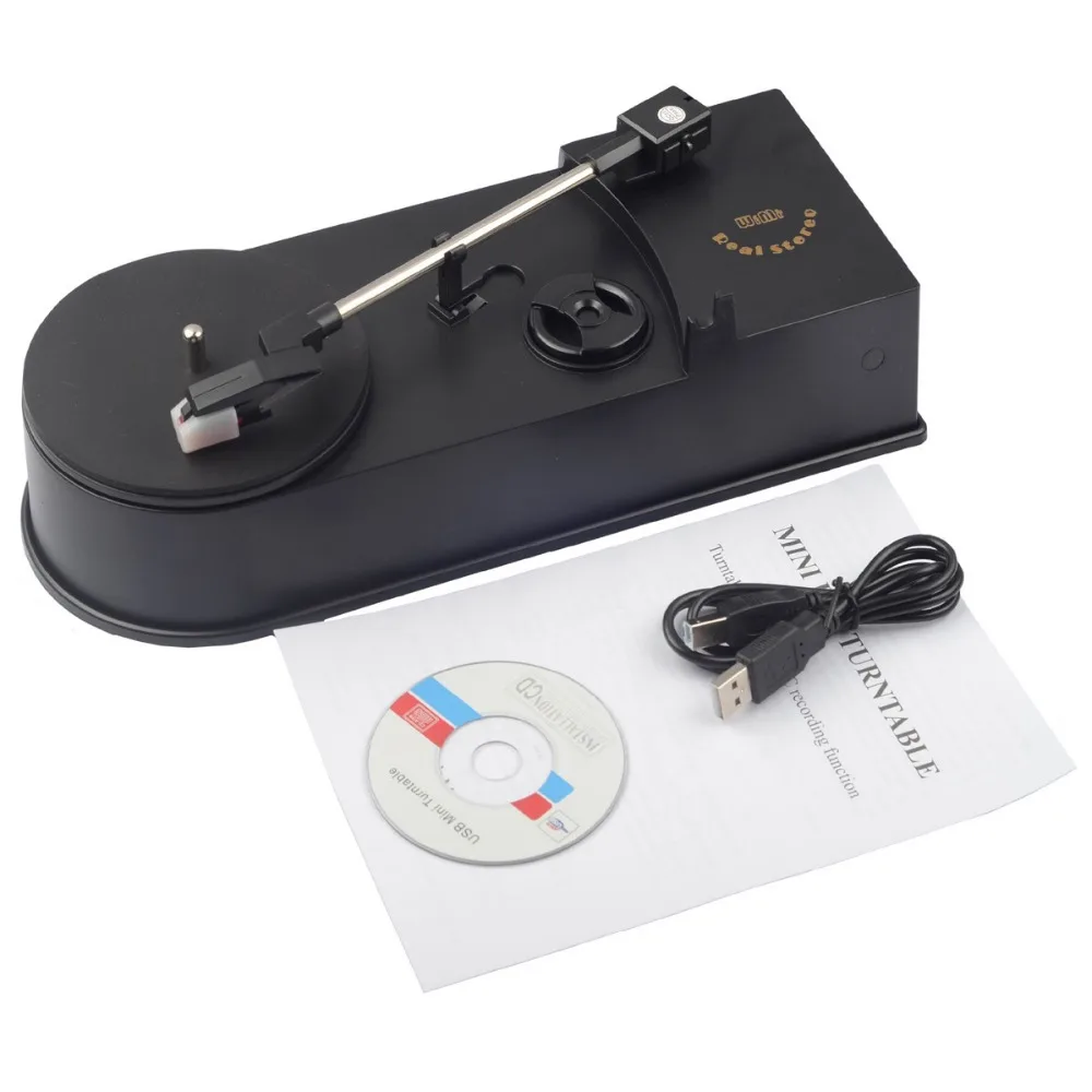 USB портативный виниловый мини проигрыватель Виниловый для MP3/WAV/CD конвертер