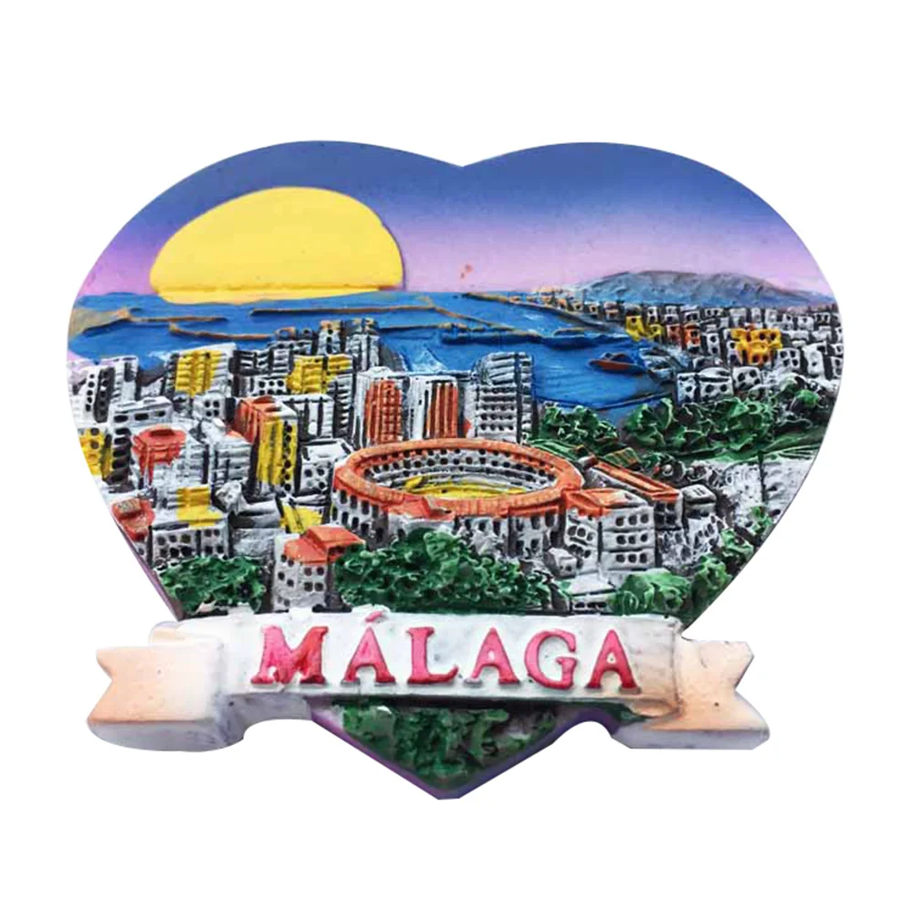 

Lychee Sapin Malaga Fridge Magnet Heart Shaped Refrigerator Magnetic Sticker Travel Souvenirs Home Magnets Decoration
