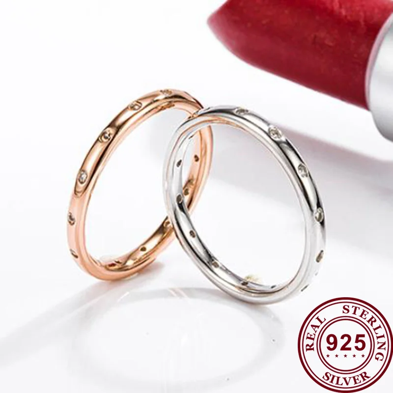 

100% 925 кольцо Silver Pan Ring Elegant Double Heart Pan Ring For Women Wedding Party Gift Fashion Jewelry