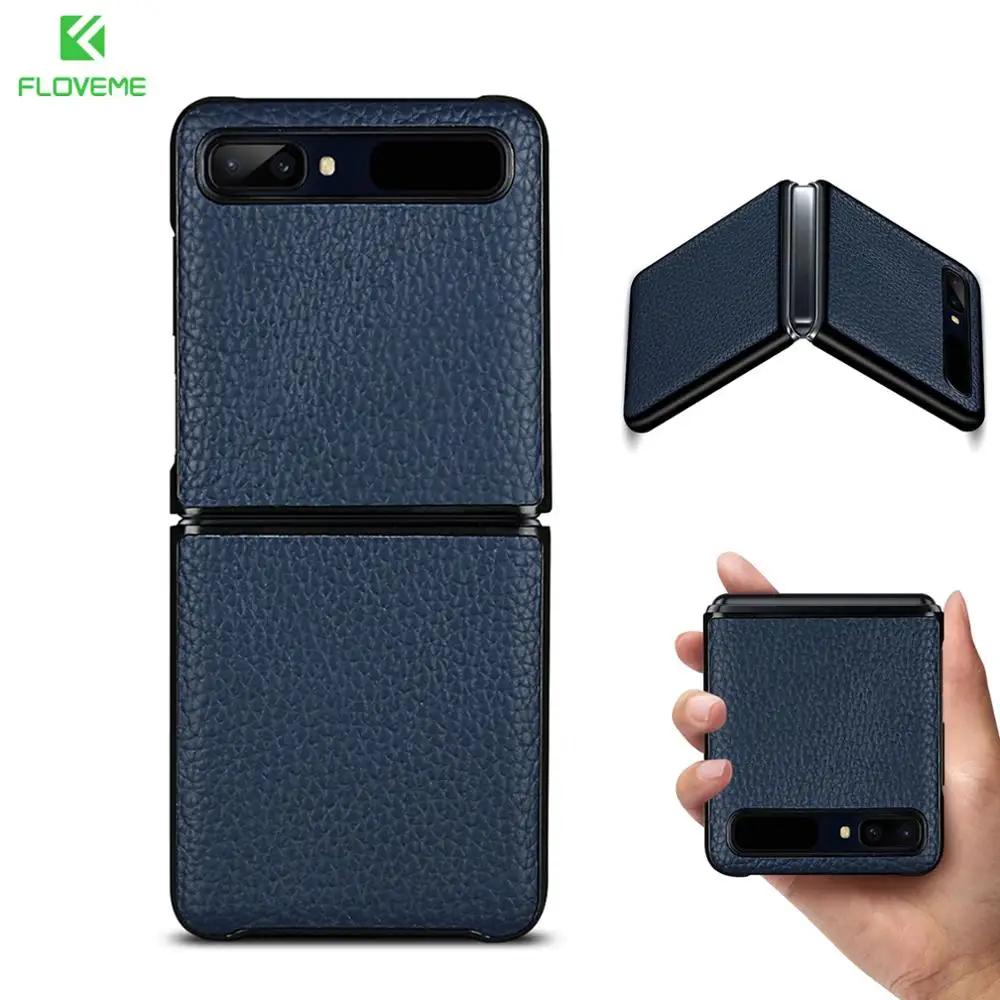 

Floveme Leather Phone Case For Samsung Galaxy Z Flip Case f7000 Foldable Screen Holster Shell Protective Cover shockproof coque