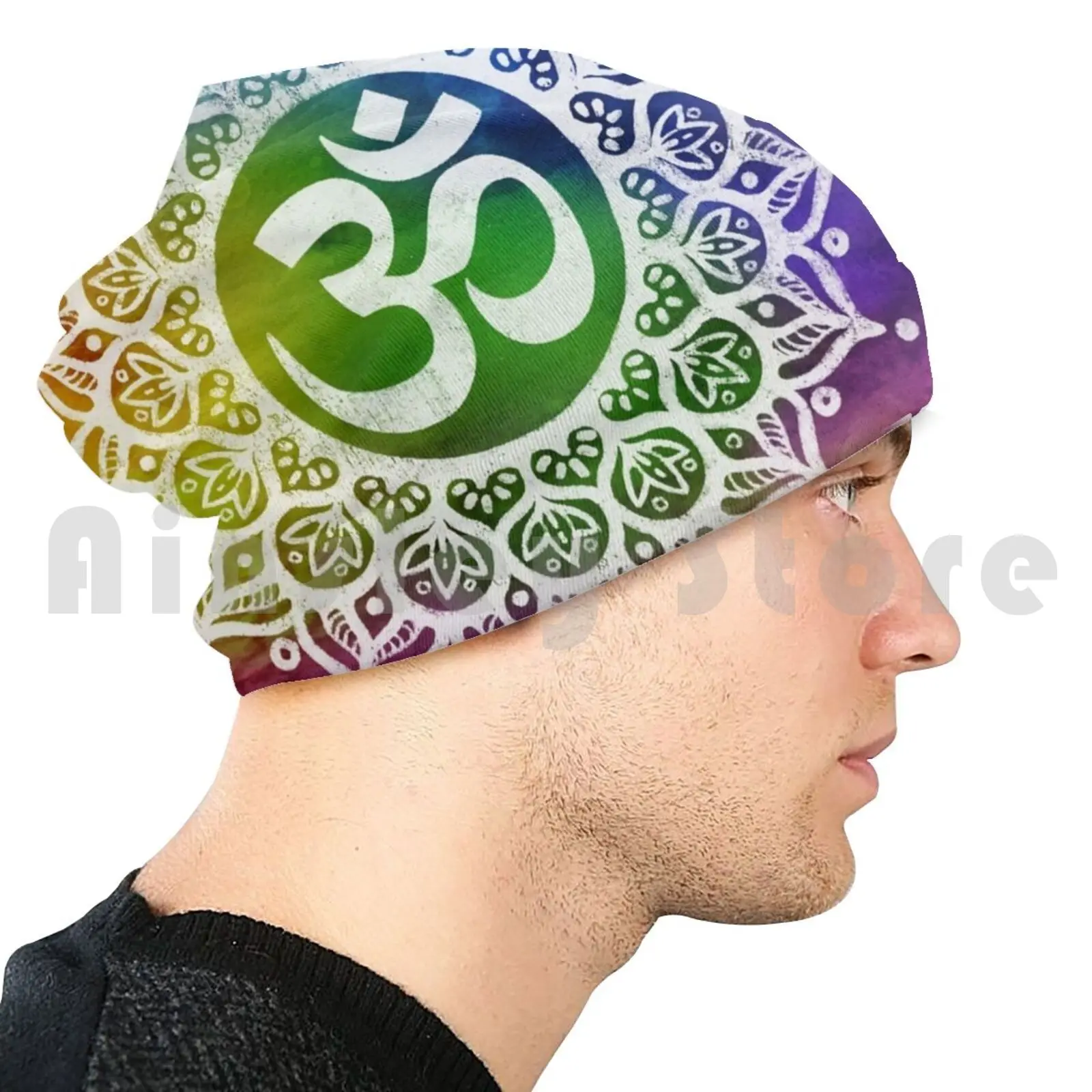 Шапочки Om Mandala вязаная шапка хип-хоп Мандала вдохновляющее вдохновение