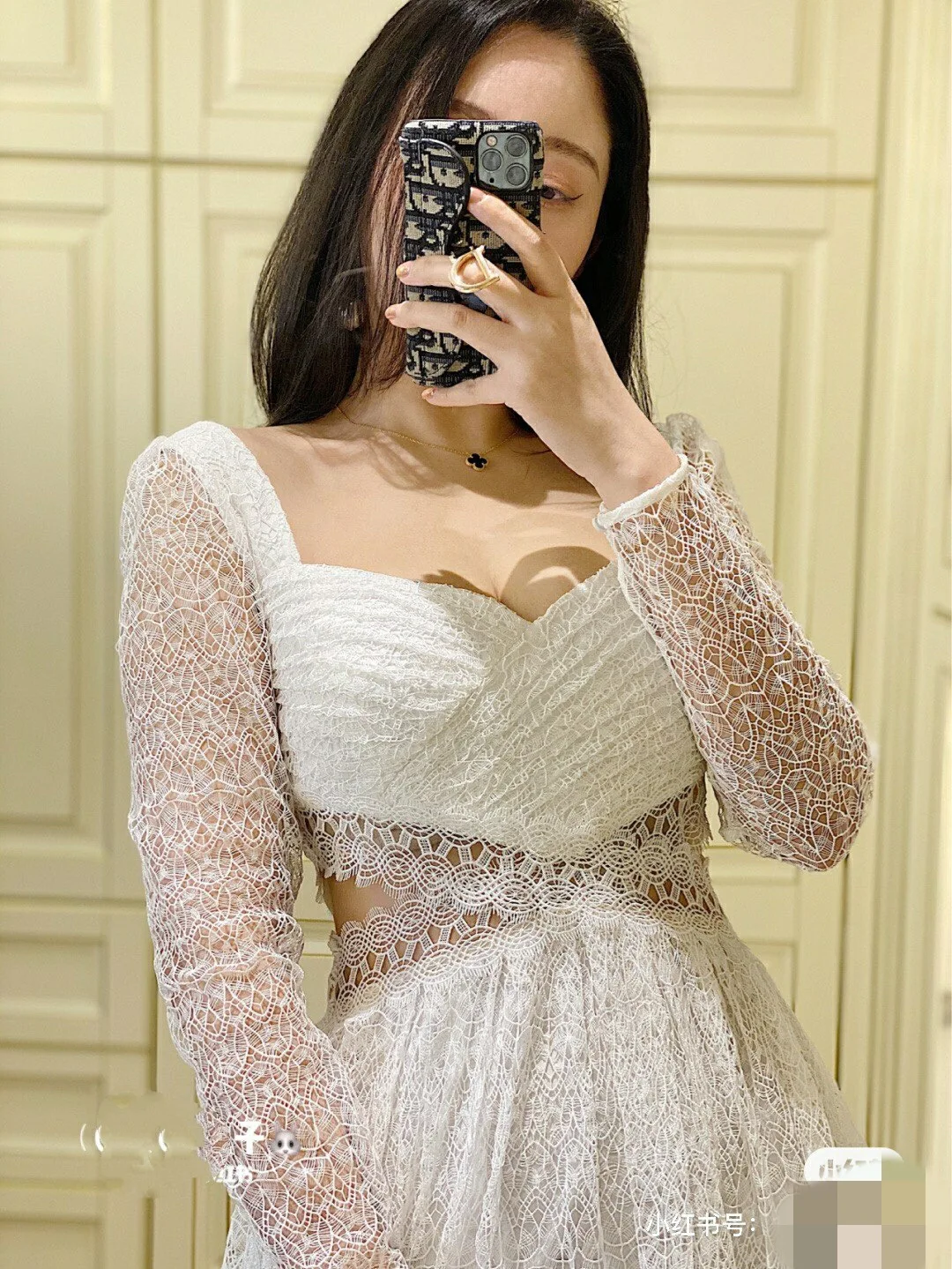 

British minority SP home white lace hollow waist sexy dress original channel women's clothing batch