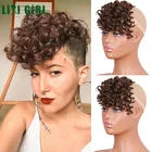 LISI GIRL синтетический край парик Женские искусственные короткие заколки челки удлинение волос кусок для волос топ натуральные волосы наращивание