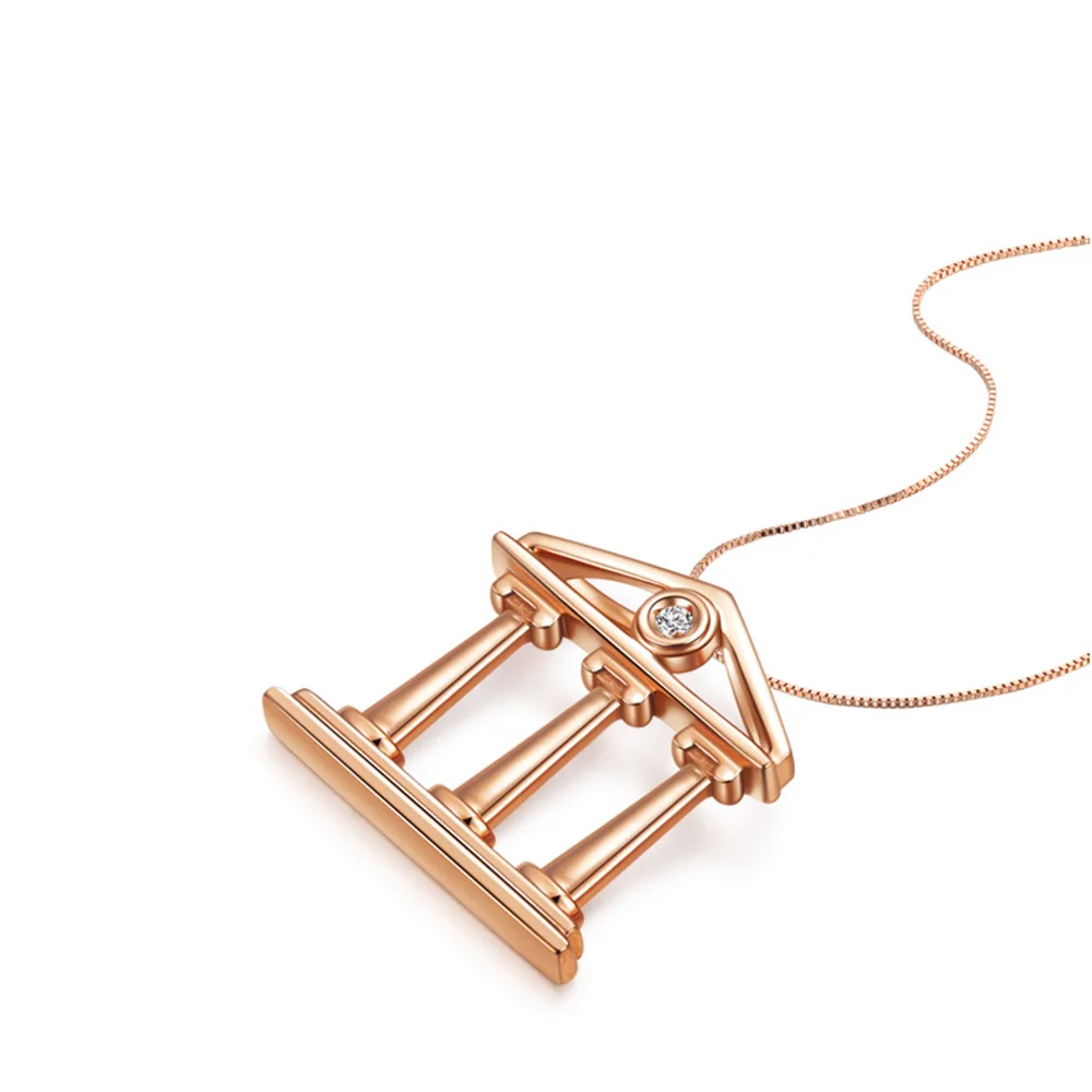 FlipGems 18K розовое золото moissanite бриллиантовое ожерелье женский кулон Женская