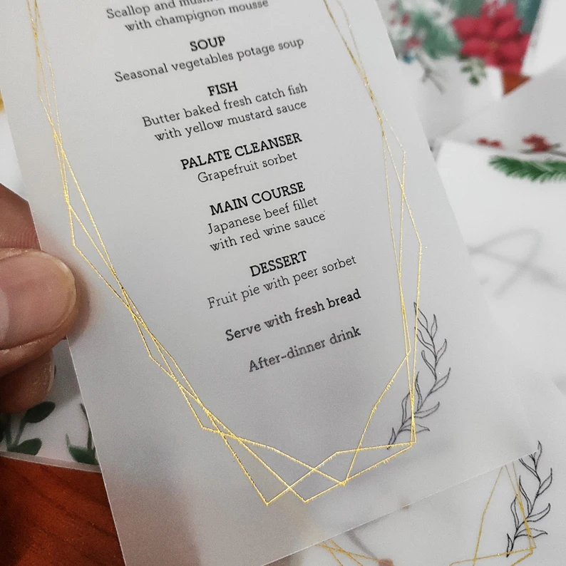 50 шт. бумага с серной кислотой свадебные пригласительные карточки кальция