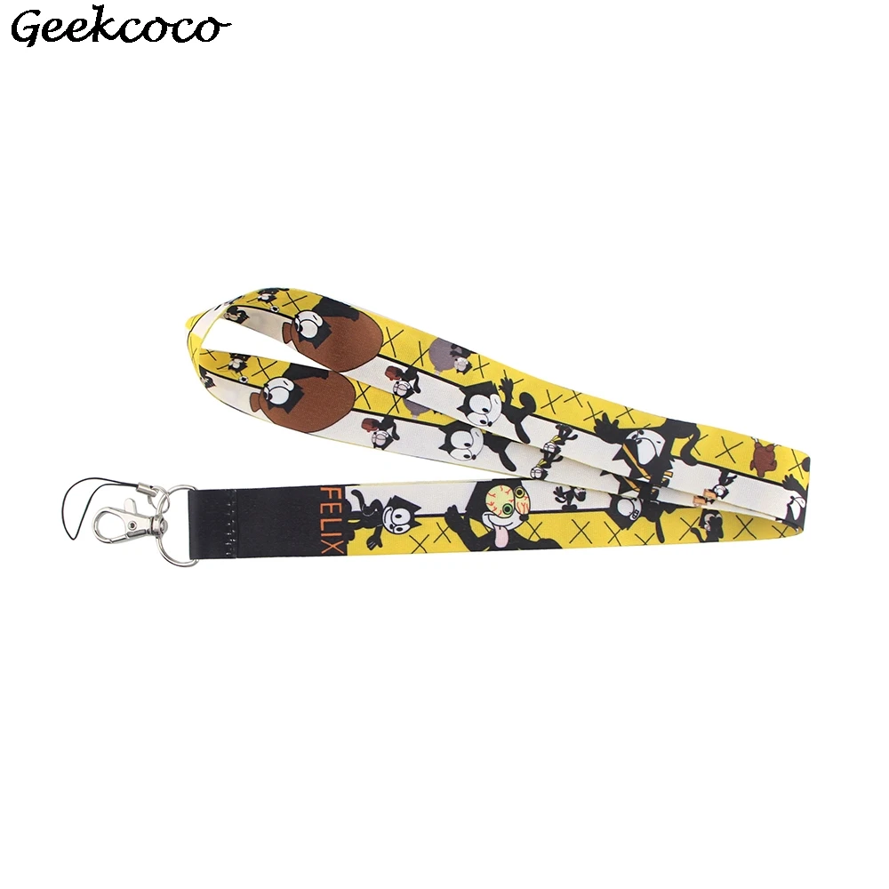 

J1821 Cute Cartoon Cat Animal Neck Strap Lanyard for keys ID Card Gym Mobile Phone Straps USB badge holder DIY Hang Rope